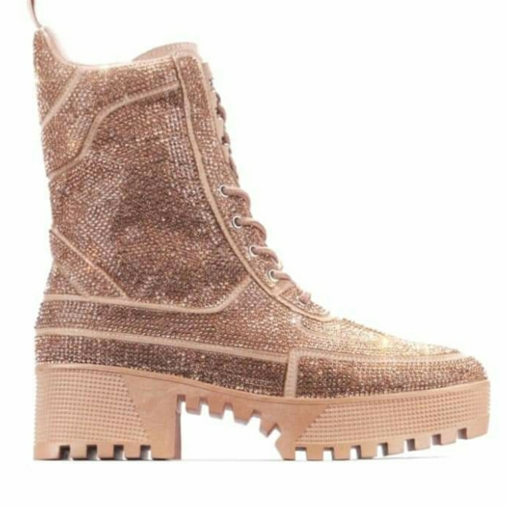 New Cape Robin Rhinestone Combat Boots